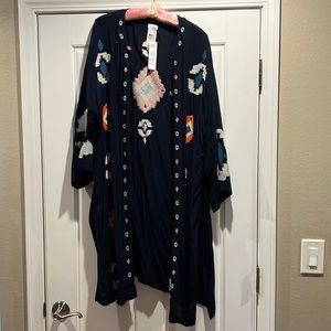 Chicos navy duster L/XL NWT